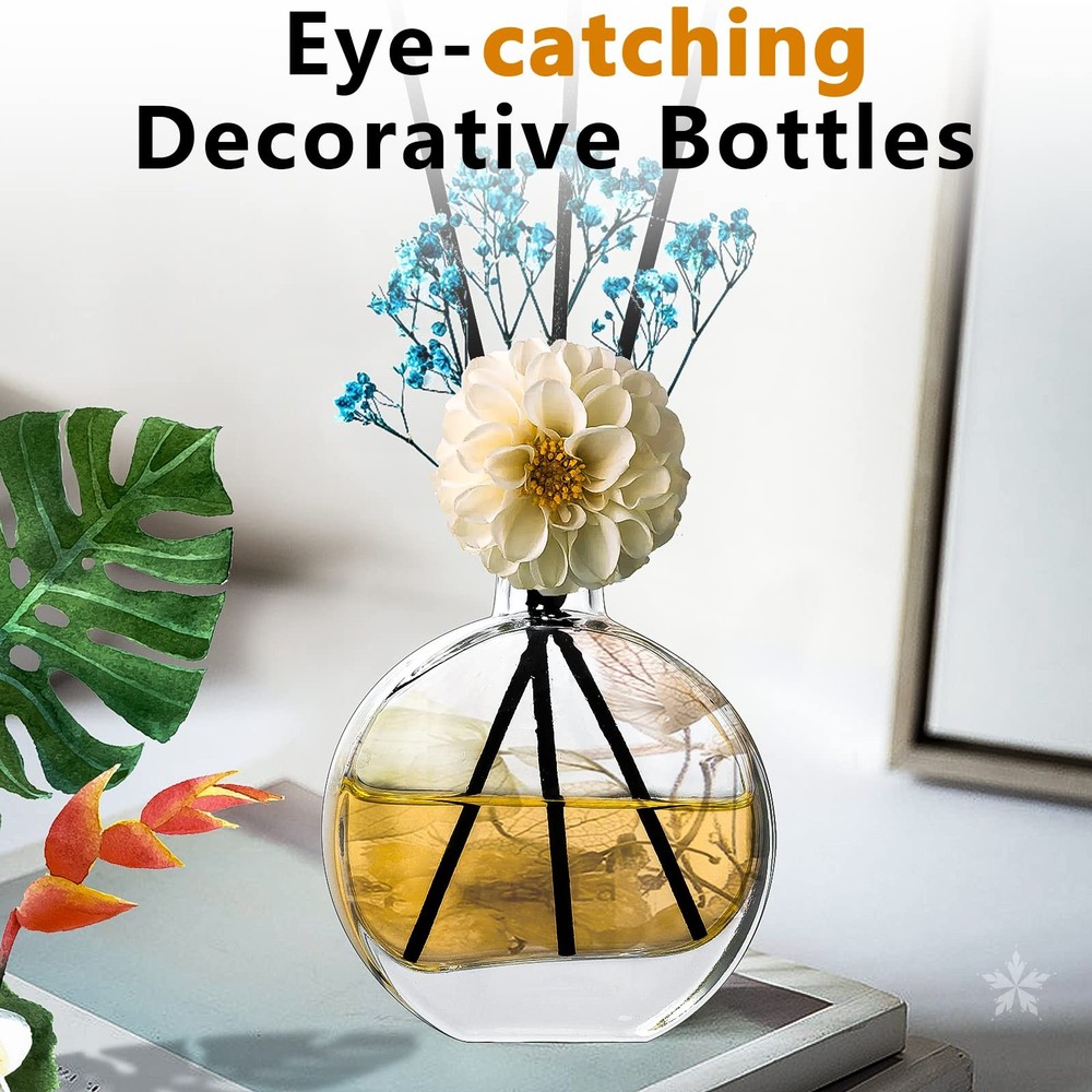 Gift Set-Glass Diffuser Bottles Set of 5 Reed Diffuser Bottle Clear Empty Dec...