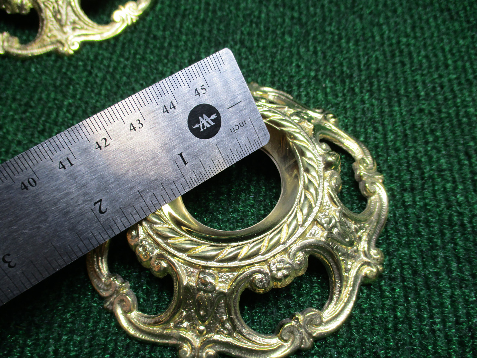 ONE LARGE THREADED BRASS BOBECHE 4" DIAMETER with 1 1/4" CENTER