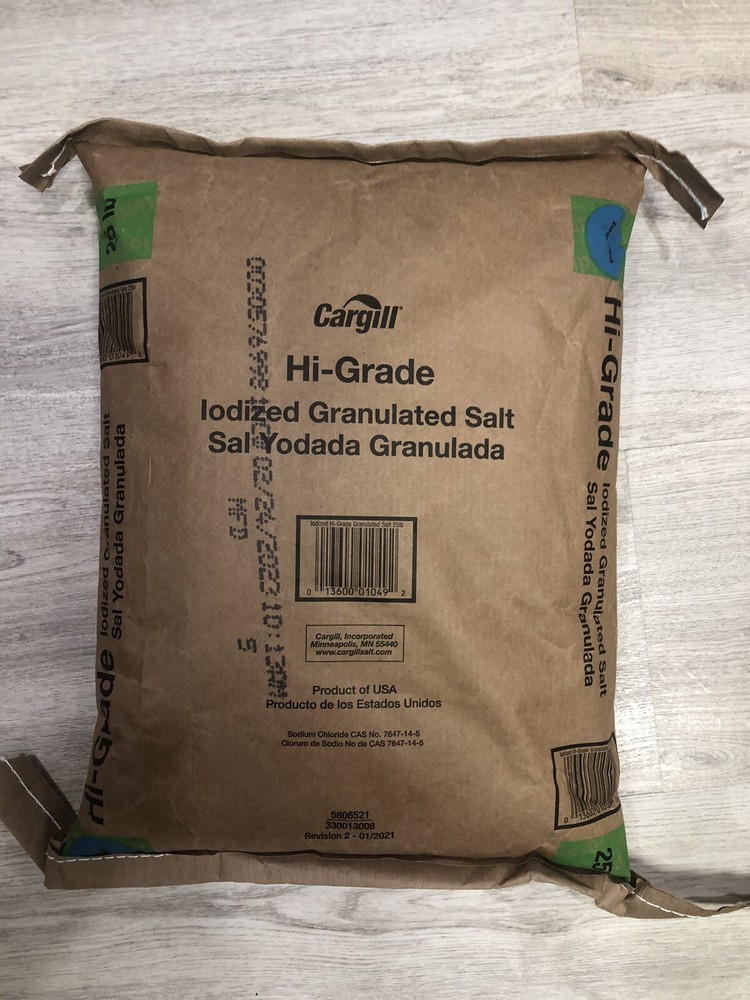 Hi-Grade Iodized Granulated Salt 25 Lb - BULK