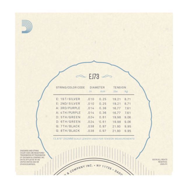 D'Addario EJ73 Mandolin Strings, Phosphor Bronze, Light, 10-38