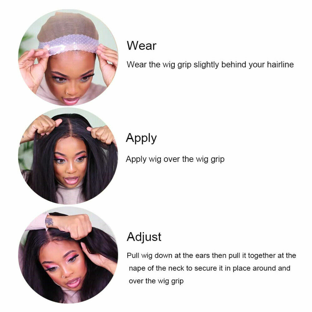 Wig Grip Adjustable HeadBand silicone Elastic Comfort hair gripper Band Caps