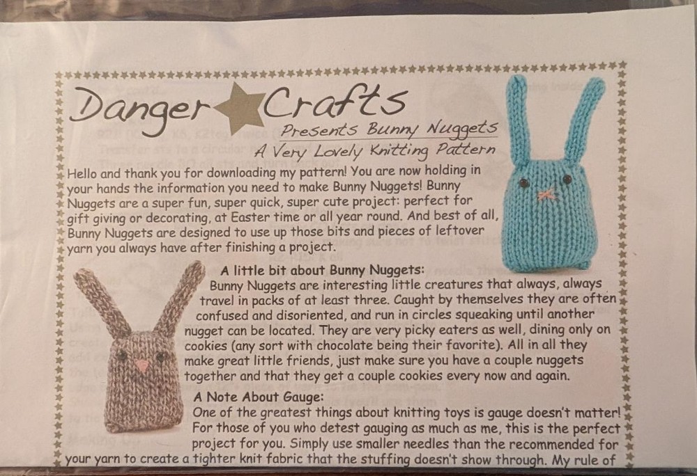 Danger Crafts - Knitting Patterns - You Choose