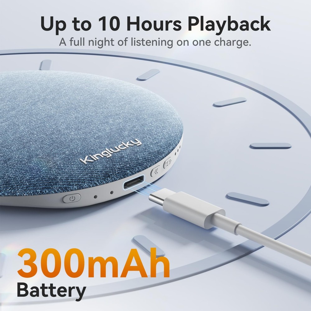 Pillow Speaker for Sleeping, Mini Bluetooth Speaker Under Pillow with Built-i...