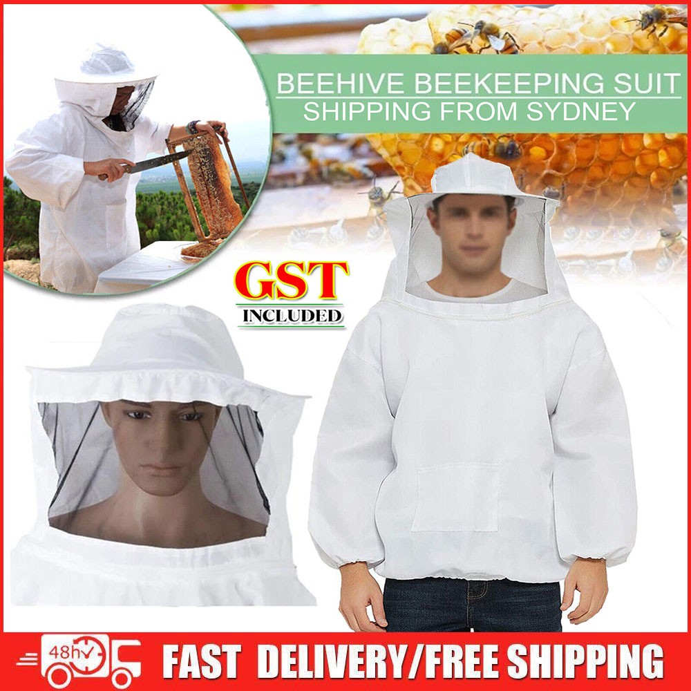 Beekeeping Jacket Veil Bee Keeping Suit Hat Pull Over Smock Protective Equipment