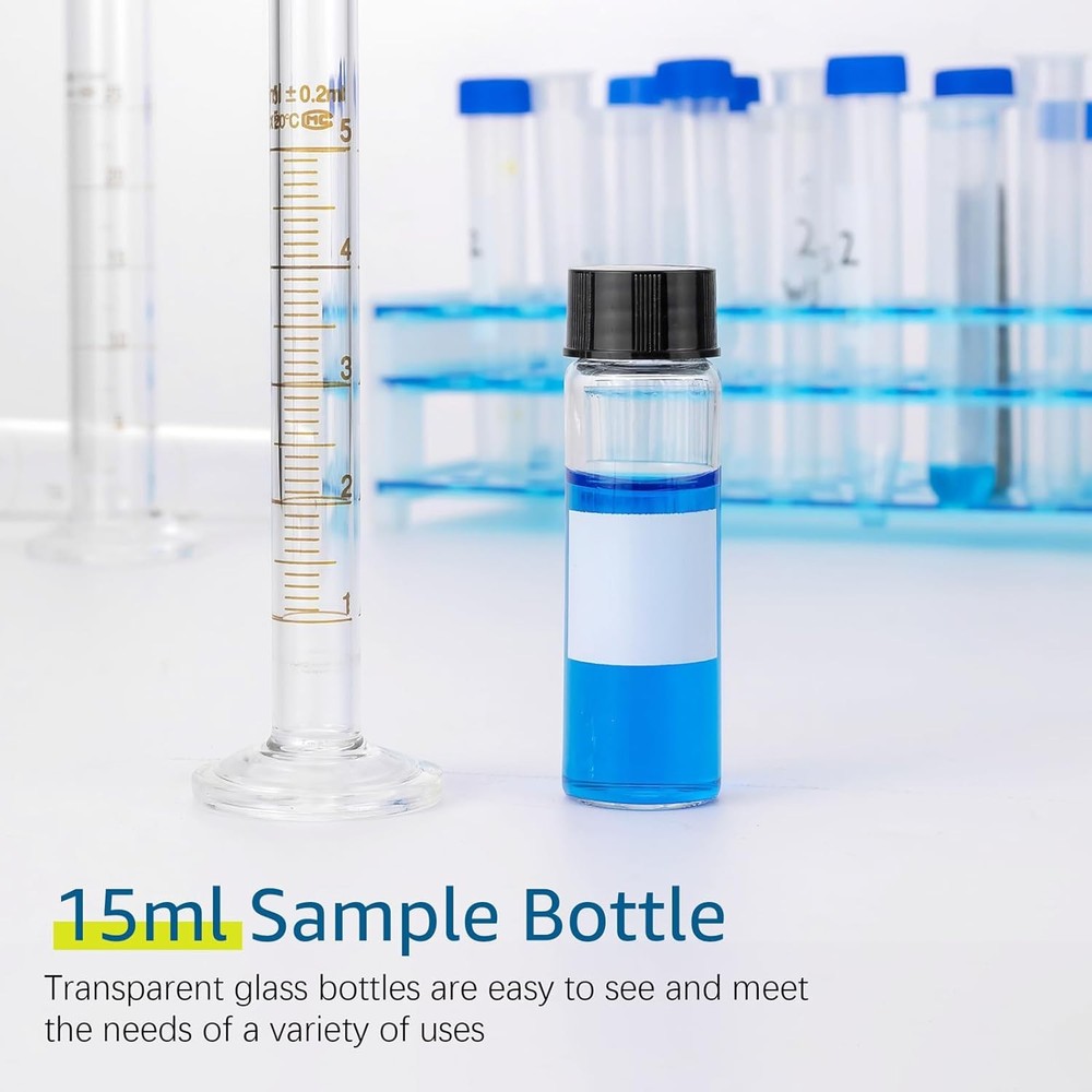 Kesell 15ml Clear Glass Bottle Liquid Sampling Sample Bottles clear