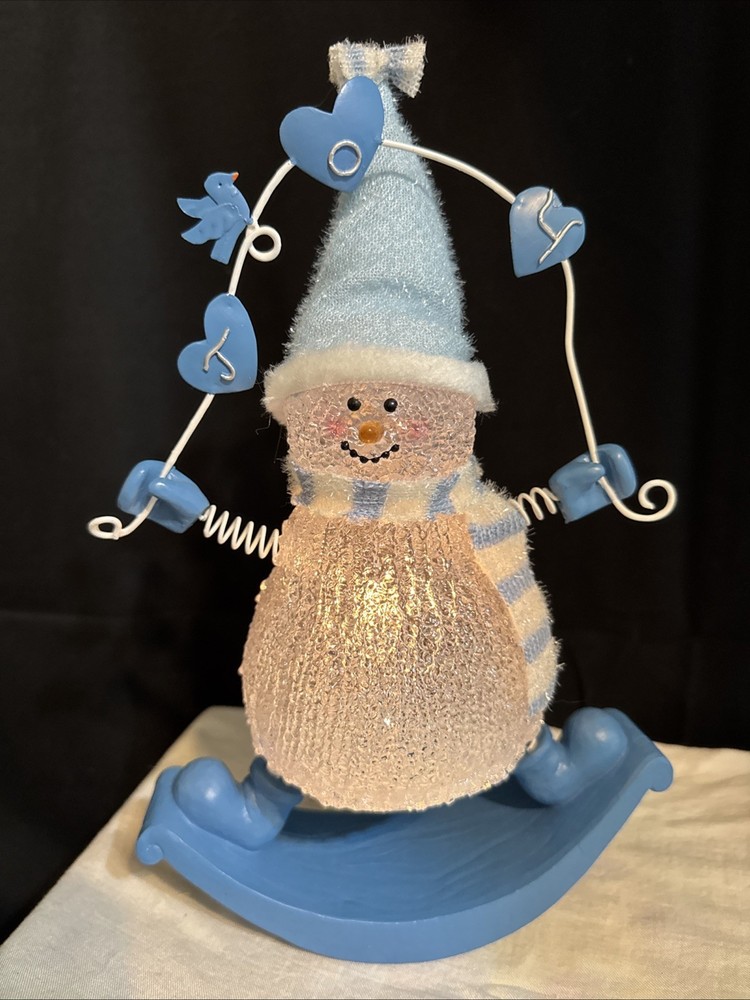 Holiday Sparkle Blinking Light Rocking Snowman