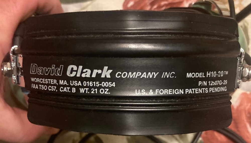 Dave Clark H10-20 Aviation Headset w/ M-7A Microphone Untested