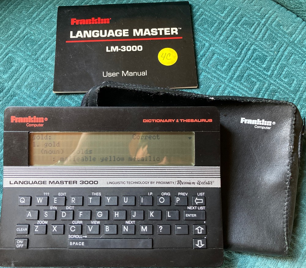 VTG 1988 Franklin Computer Language Master LM 3000 Dictionary Thesaurus Works!