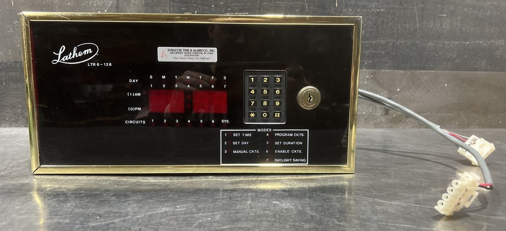 Lathem LTR6-128 Digital Master Clock Control Bell Ringer Time. Missing Key. Used