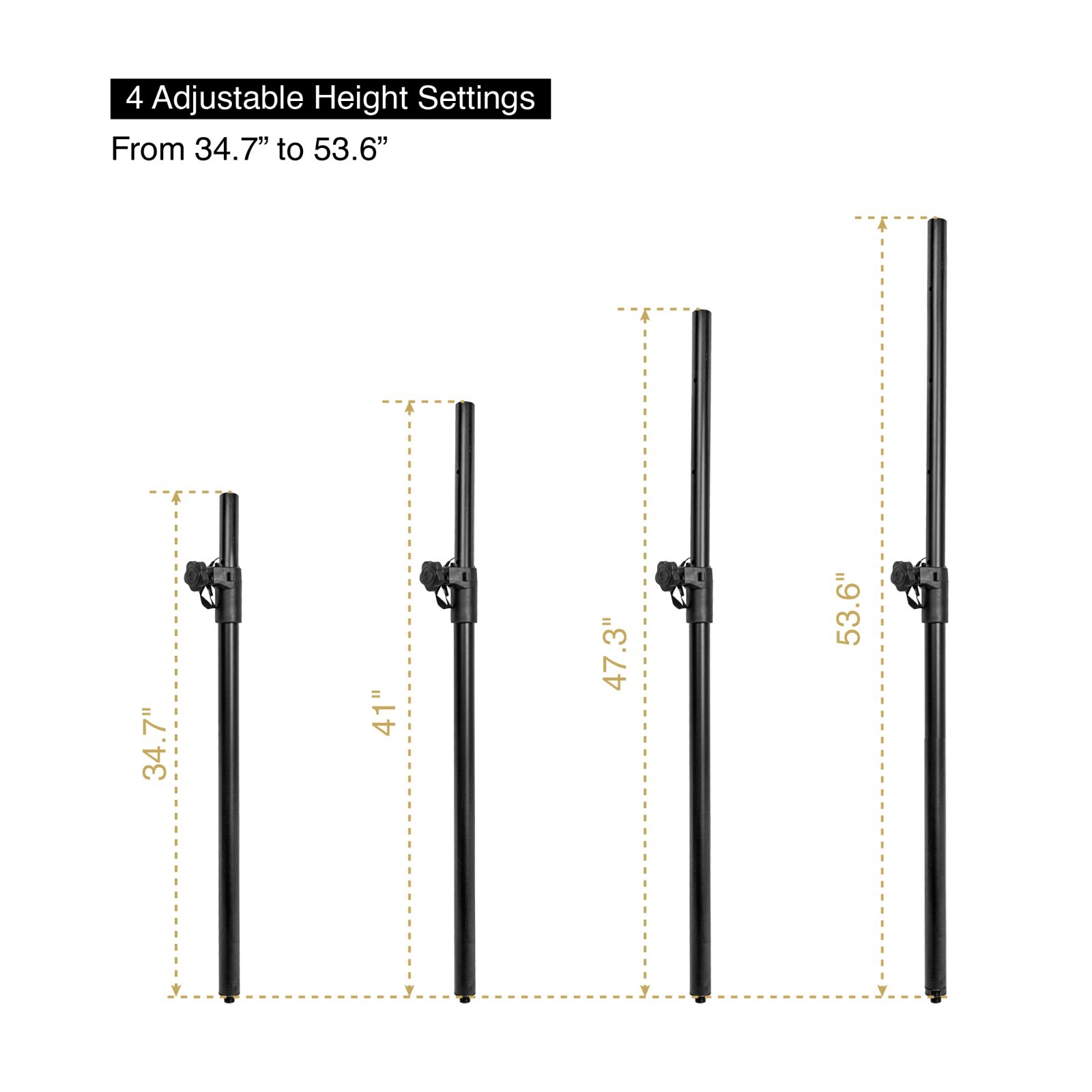 Sound Town 2-Pack Subwoofer Speaker Poles Adjustable Height M20 Fit STSDA-M54B