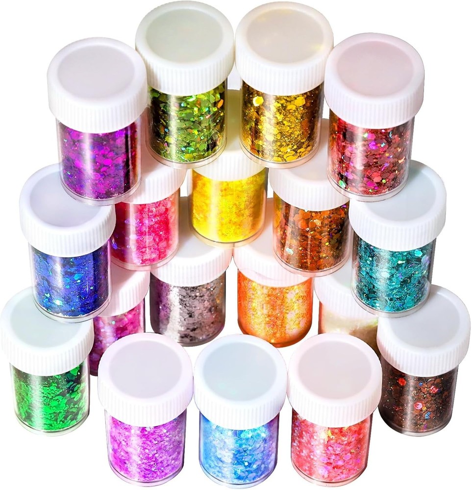 High-Quality 270g Chunky Glitter in 18 Assorted Colors for Creative Projects