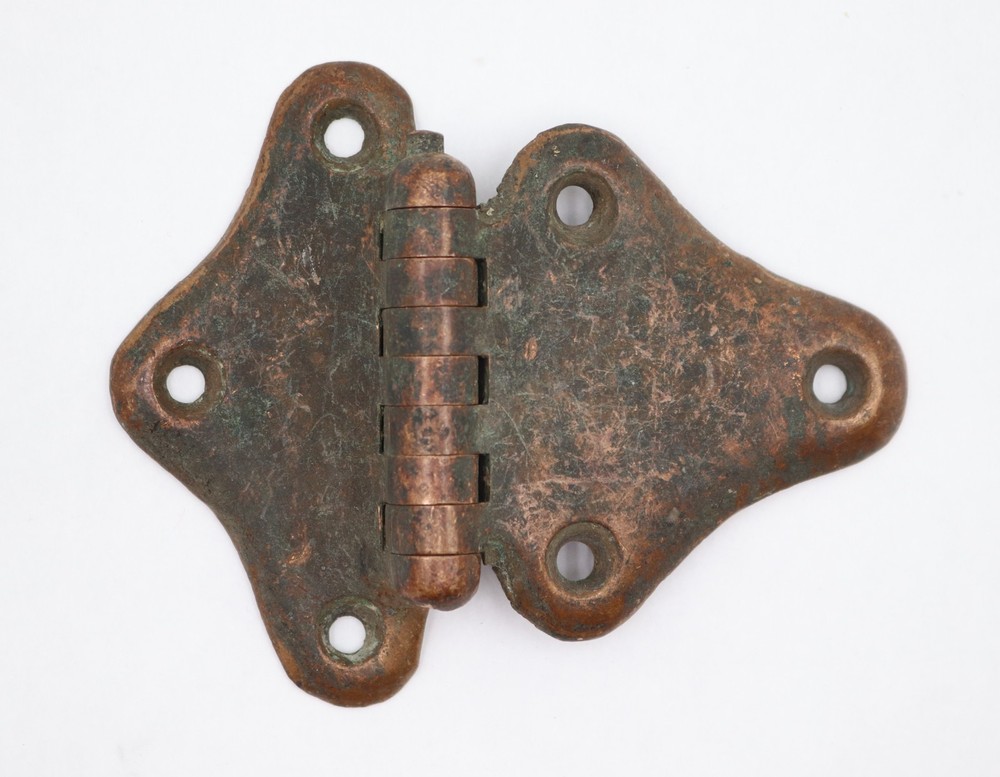Antique Butterfly Copper Bronze Offset Ice Box Hinge