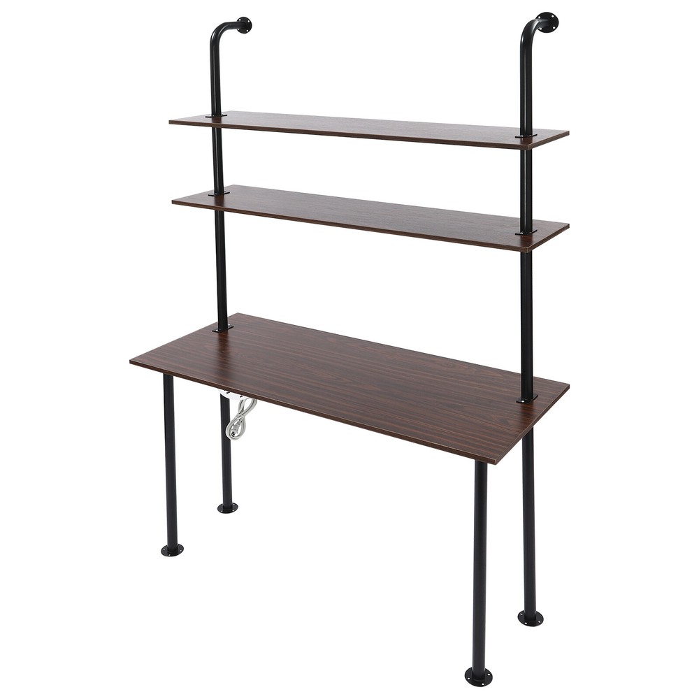 3 Tiers Wall Mount Computer Writing Table Wall Mounted Desk Wall Organizer