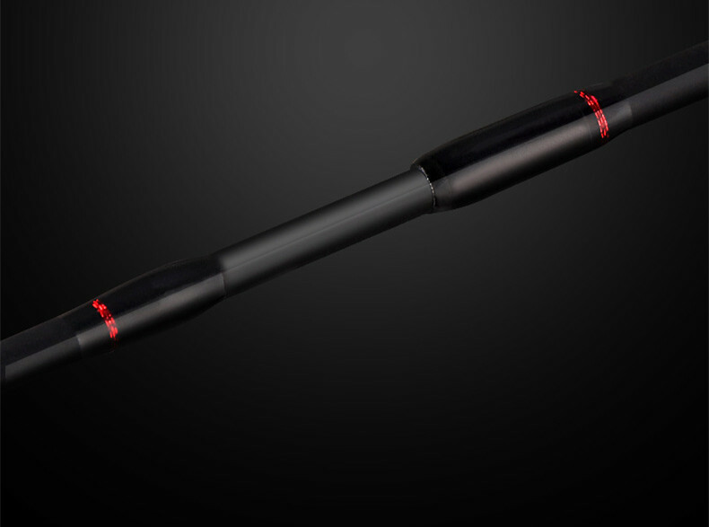 Rollfish Medium light Mod Fast Spinning Rod 6' 2pc. Black/Red