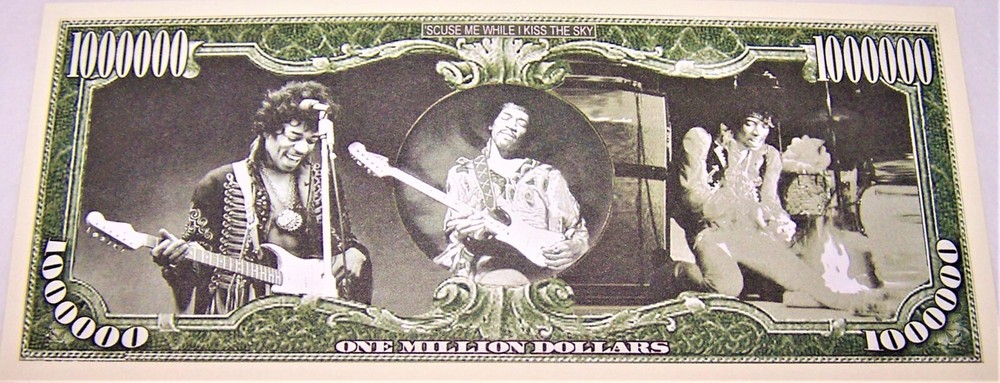 Jimi Hendrix Million Dollar Novelty Banknote as pictured