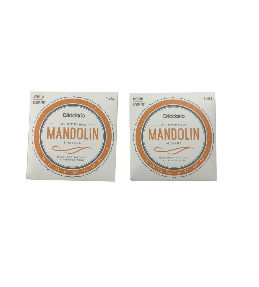 D'Addario Mandolin Strings 2 Sets Loop End Monel EJM74 11-40