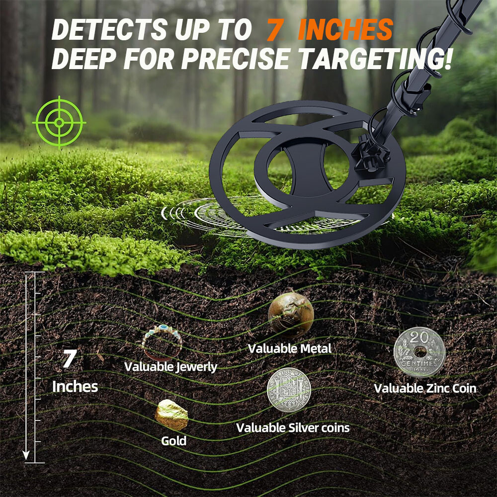 Beginner Metal Detector - Auto Iron Filter,4 Modes,LCD & Audio Alerts