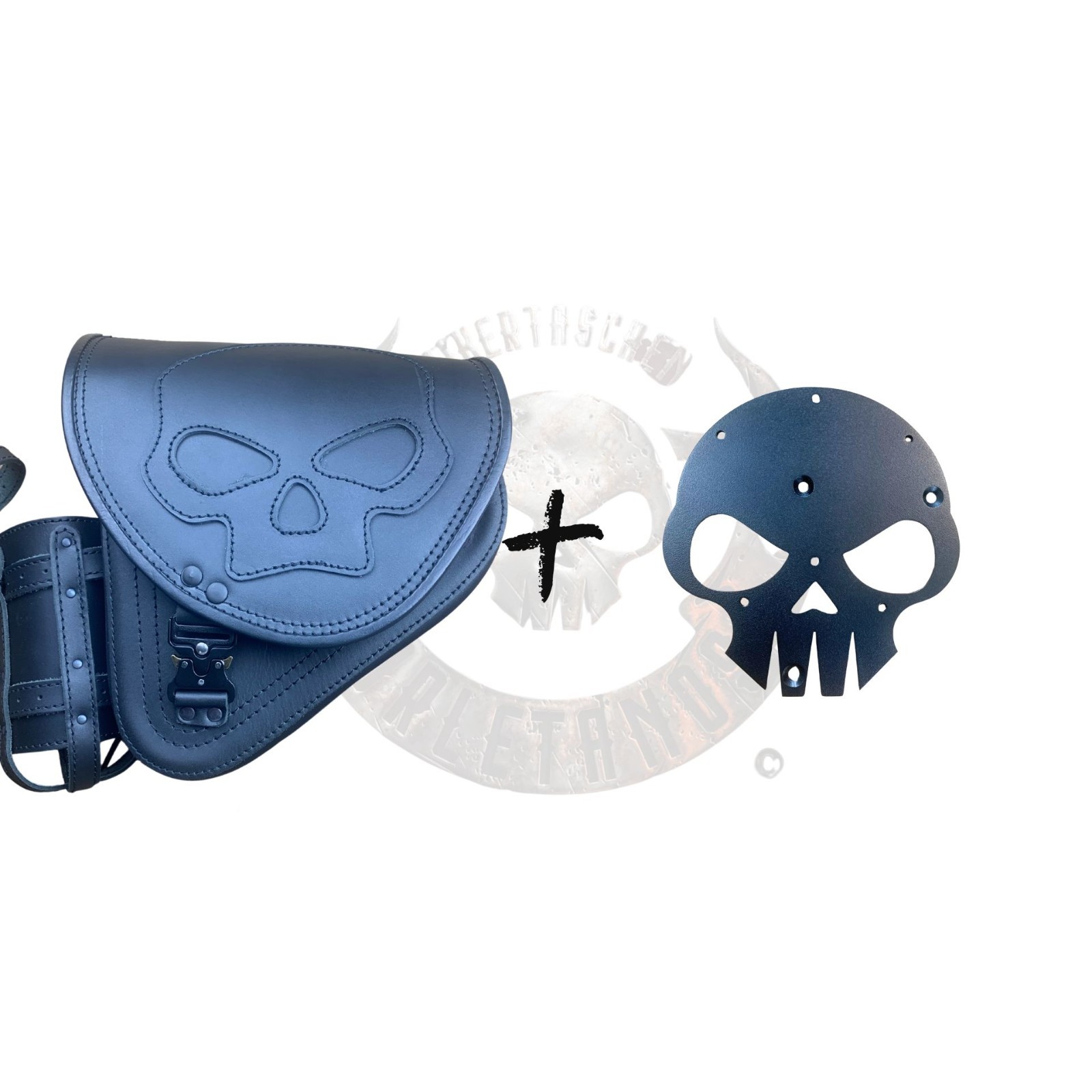 Swing Bag Diablo Skull Blackline + Soft XS 2018 Holder Suitable For Harley