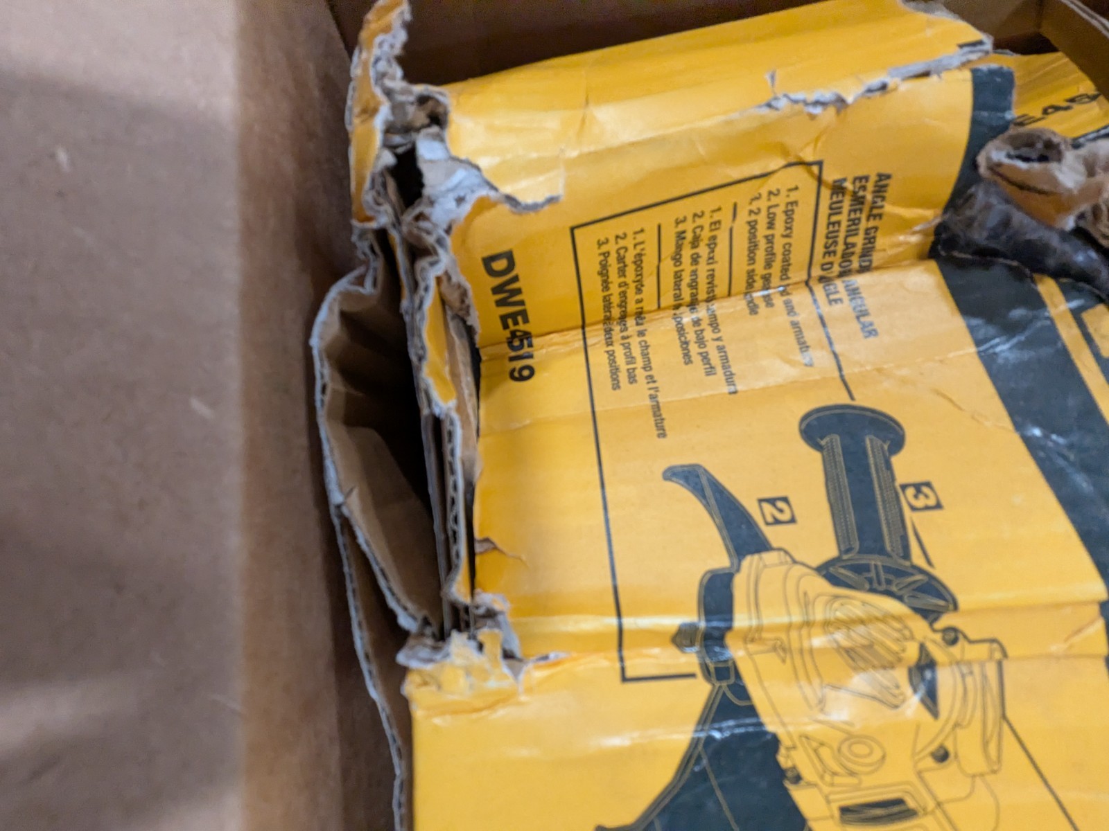 DeWALT 9" Wheel Dia, 6500 RPM, Corded Angle Grinder DWE4519