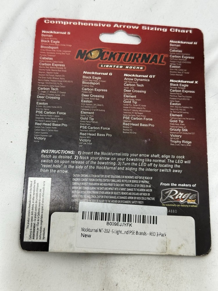 Mockturnal Lighted Nocks Green Size Small