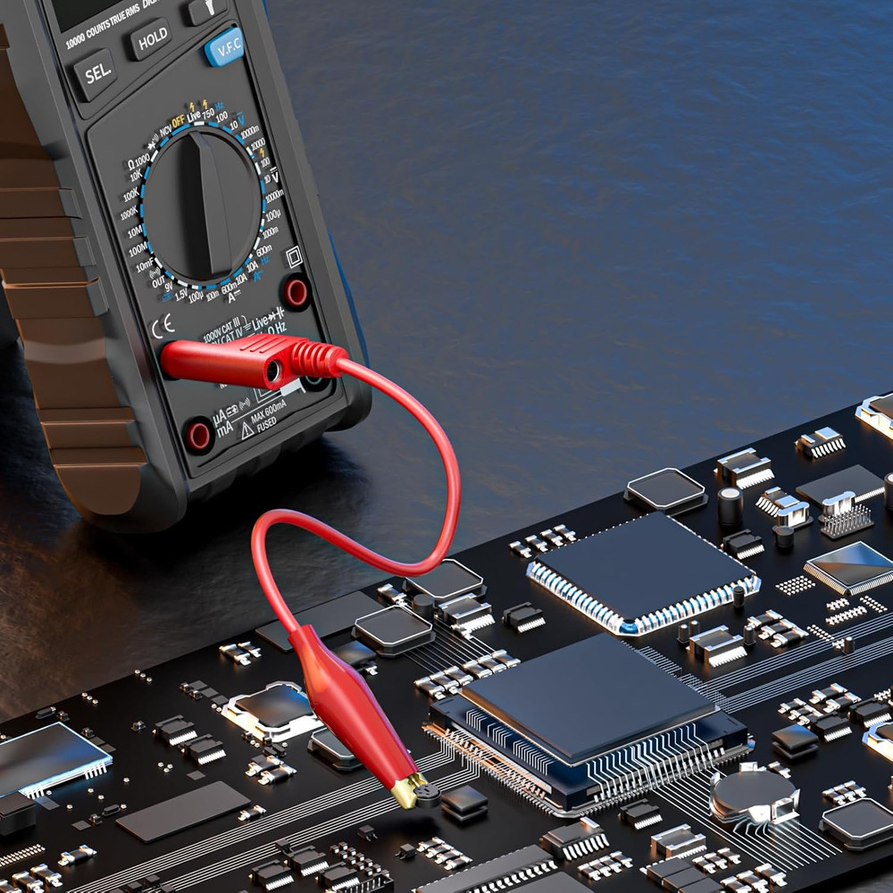 2PCS Stackabe Banana Plug to Alligator Clips Test Leads Soft Flexible E