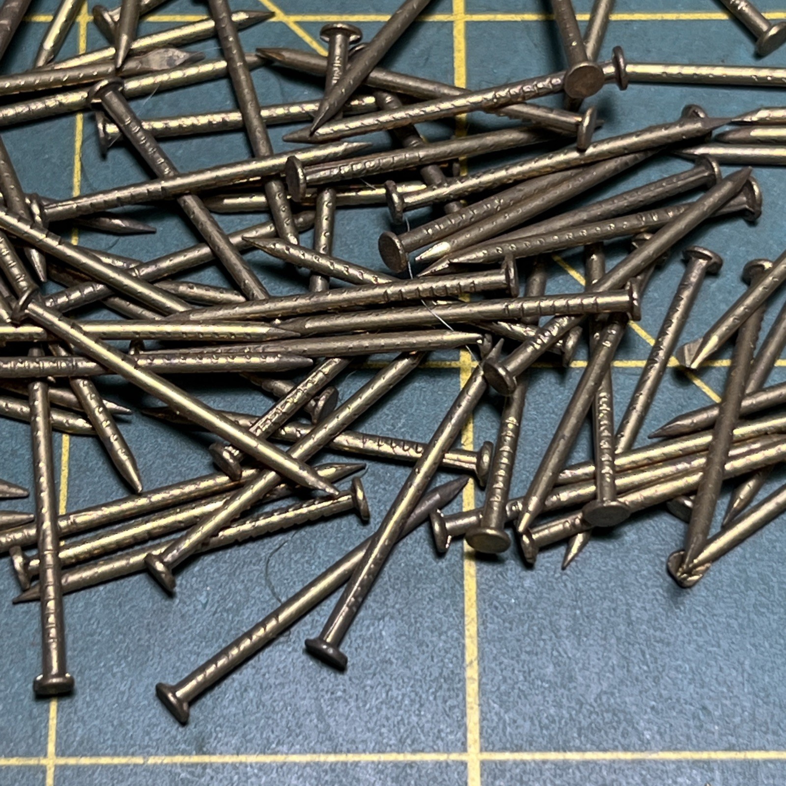 Vintage 100 Marine Grade Bronze Flathead Nails 7/8” Long