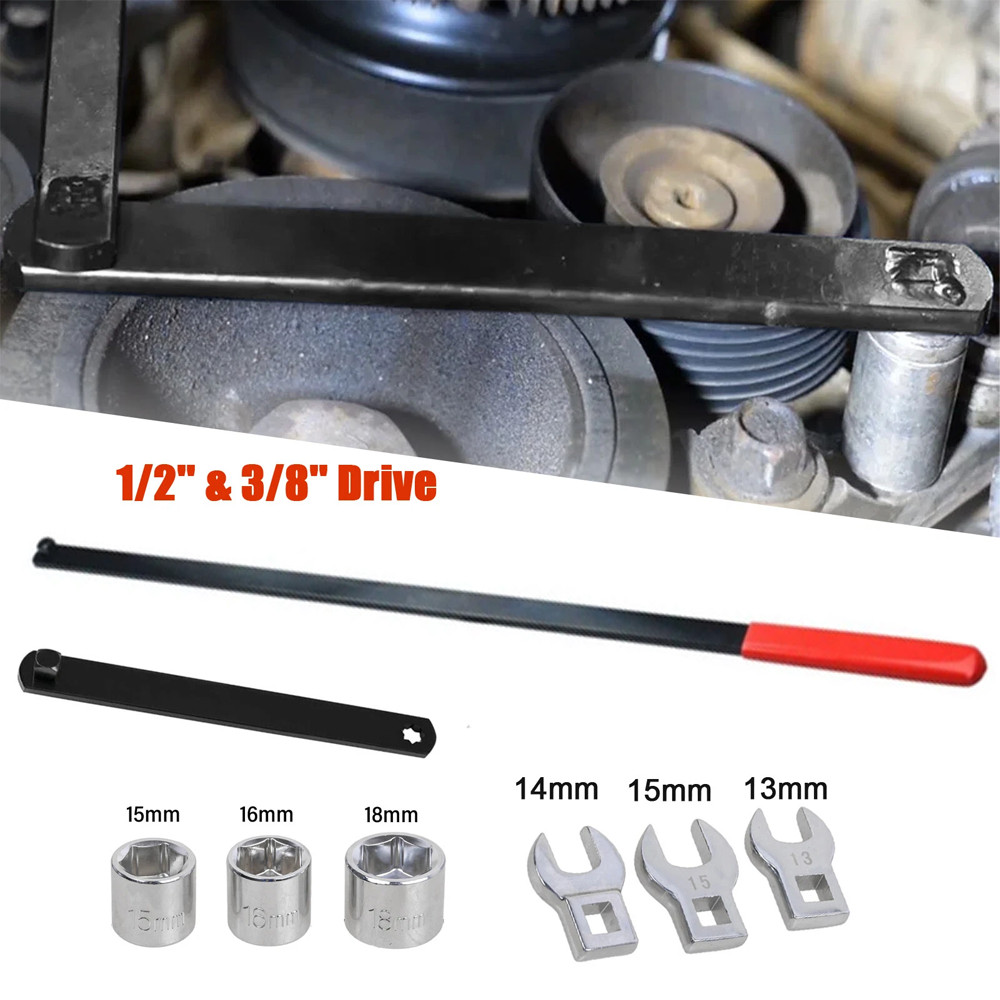 Serpentine Belt Tool Kit,Universal 3/8" 1/2" Drive Serpentine Belt Adjust Tighte