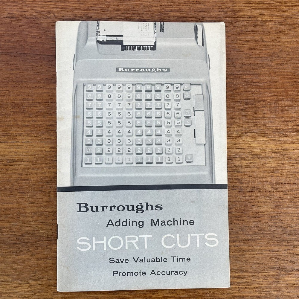 Burroughs Adding Machine Short Cuts Manual Vintage Instruction Guide Office