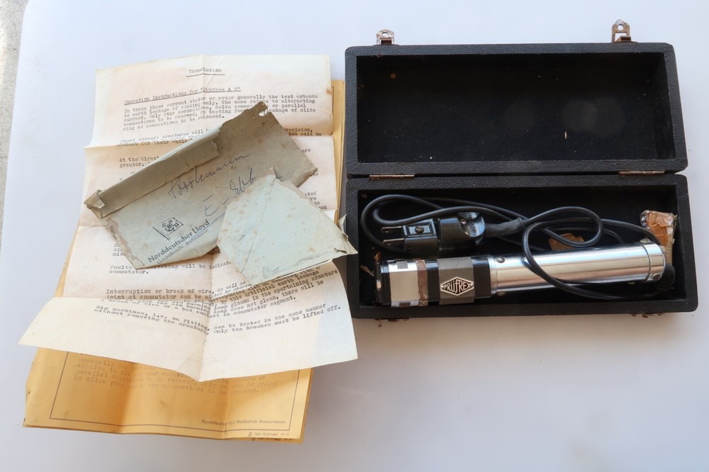 Prufrex Type A6 Growler Testing Unit Motor German W Case & Paperwork (As-Is)