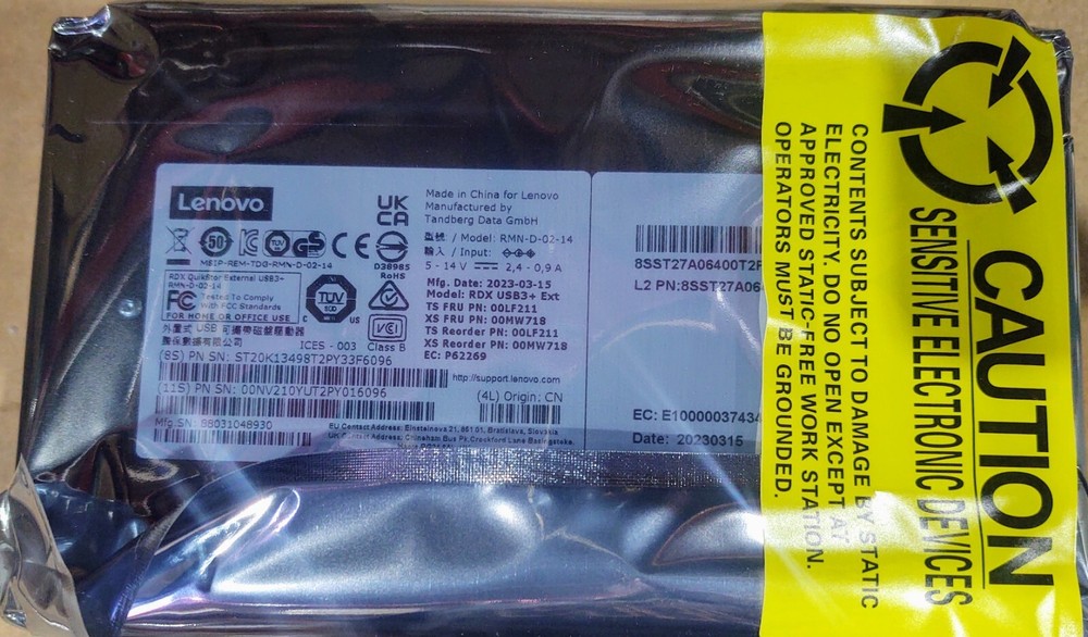 4T27A10725 01PE258 ThinkSystem RDX External USB 3.0 Dock