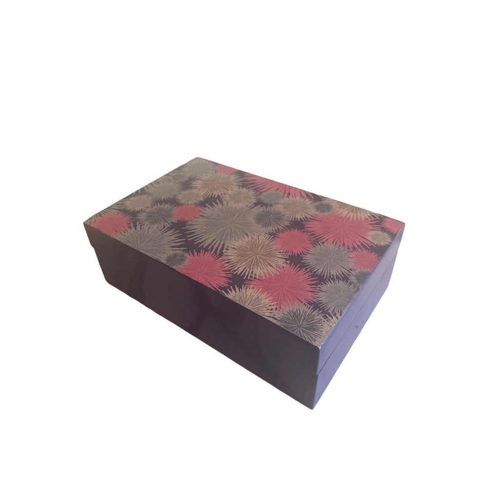 Blue Pink Atomic Star Burst Resin Trinket Box