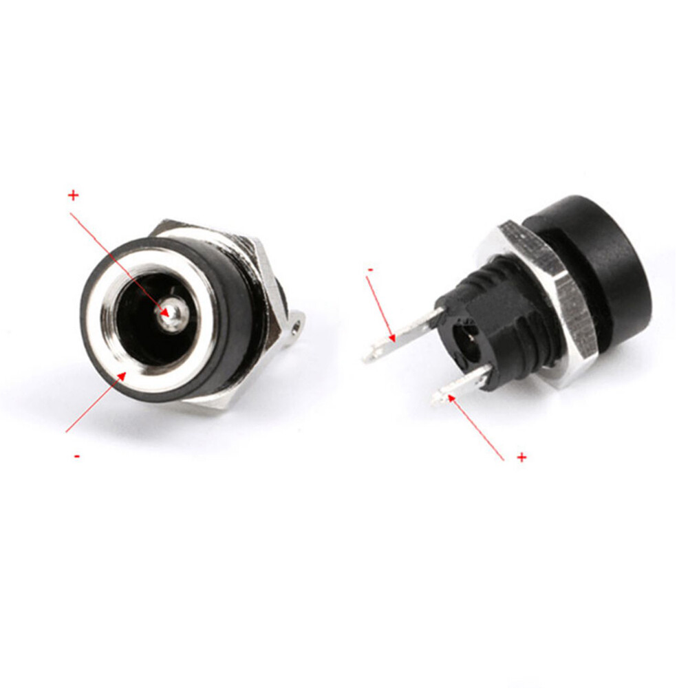 5.5mm x 2.1/2.5mm Round Chassis Female Panel Mount Socket DC Connector Jack Plug
