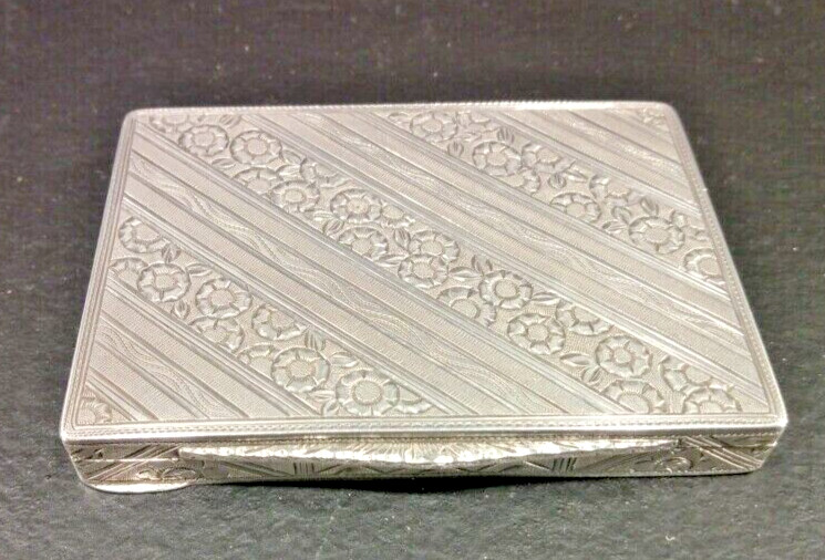 Antique " Cigarette , case Box " 19th STERLING SILVER * An exceptional case *