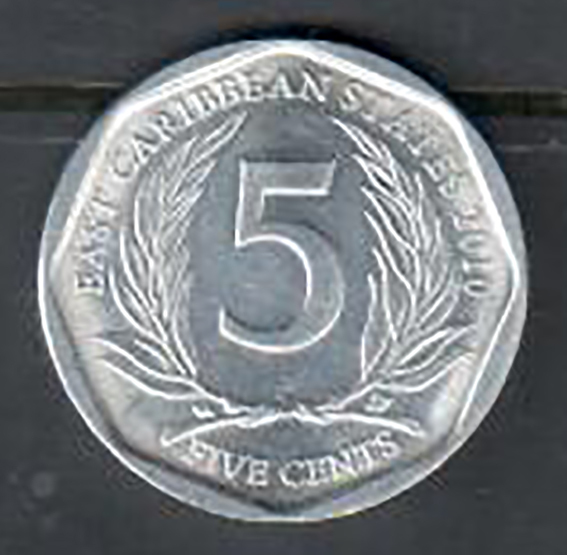East Caribbean 5 Cent Coin - 2010