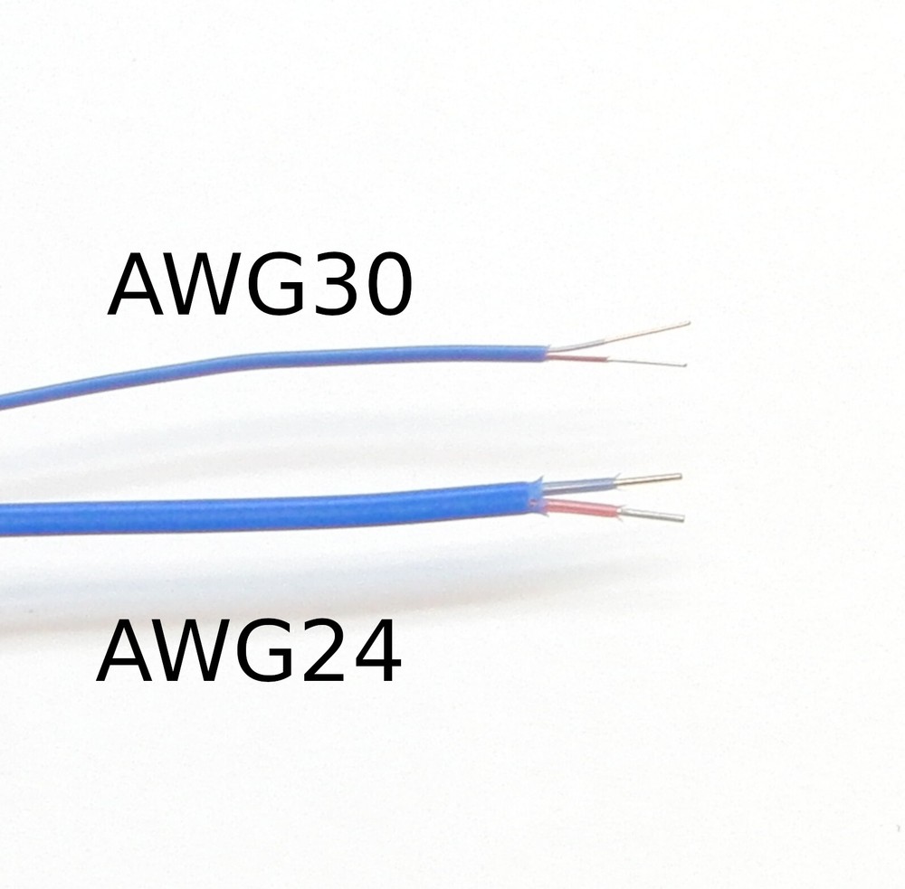 T-type Thermocouple Wire AWG 30 Solid Wire w. PFA Insulation Extension 10 yard