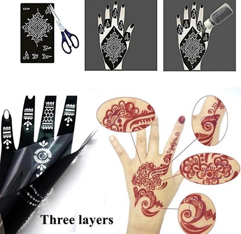 Full Hand Henna Stencil #S107R