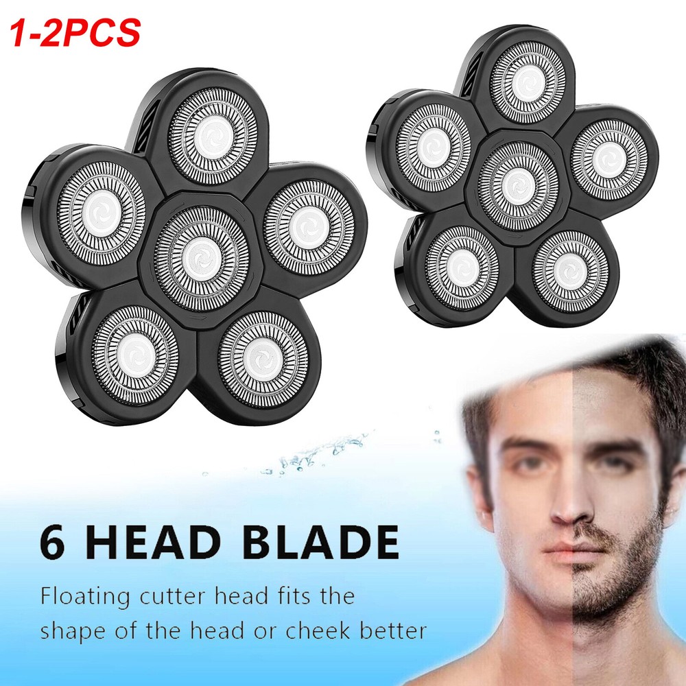 Shaver Replacement Blades, 6D Rotating Blade Waterproof Head, Replacement 1/2pcs