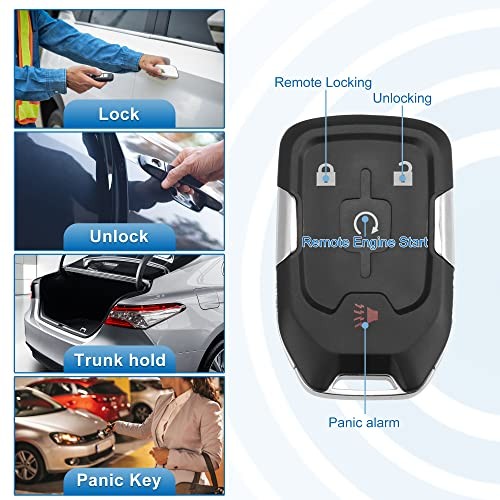 4 Button Car Keyless Entry Remote Control Replacement Key Fob Proximity Smart