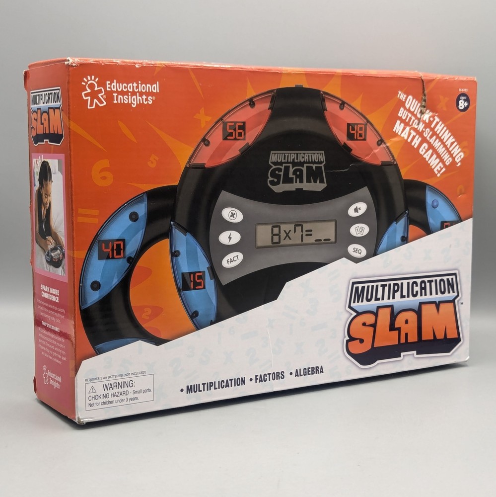 Educational Insights Multiplication Slam Handheld Electronic Math Game Ages 8+
