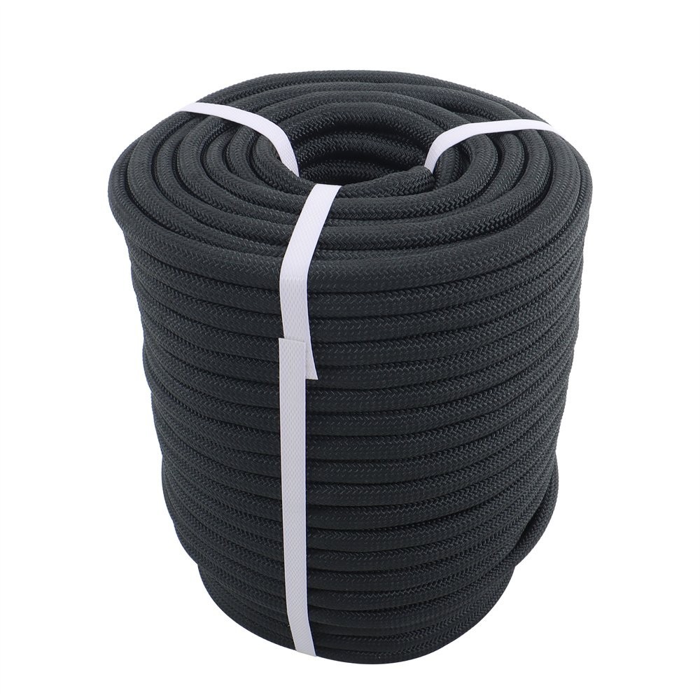 1/2" X150' Double Braided Polyester Rope Strong Arborist Rigging 48 Strand Black