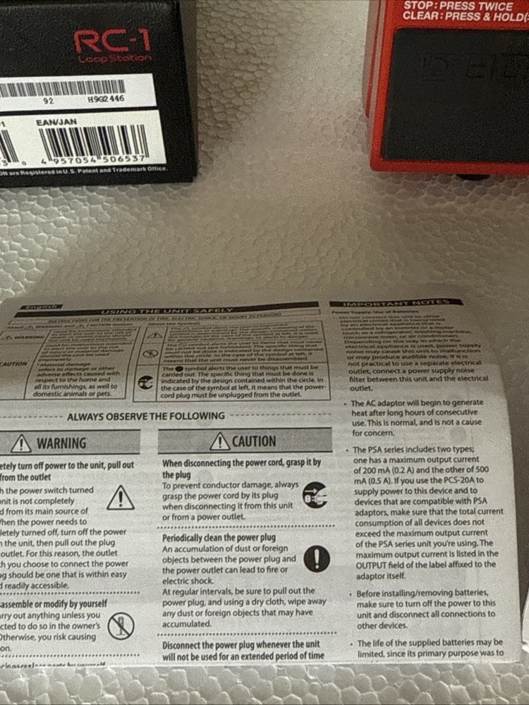 BOSS RC-1 Loop Station Effects Pedal