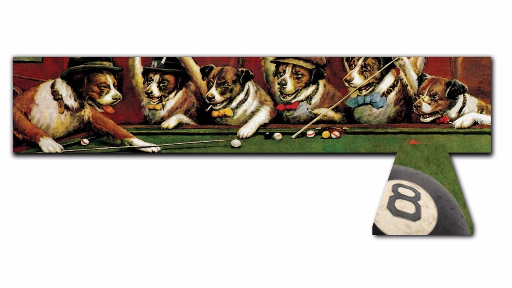 DOGS PLAYING POOL, Back lit Pool Table Light