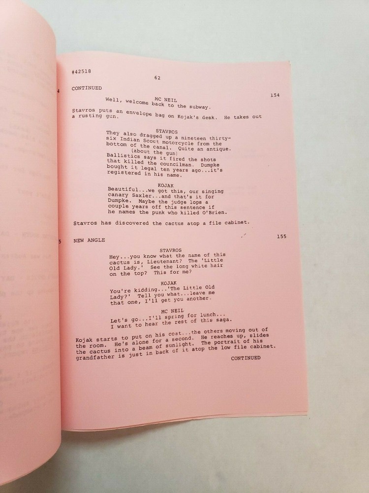 KOJAK / Brian McKay 1975 TV Show Script, Max Showalter & Judith Lowry
