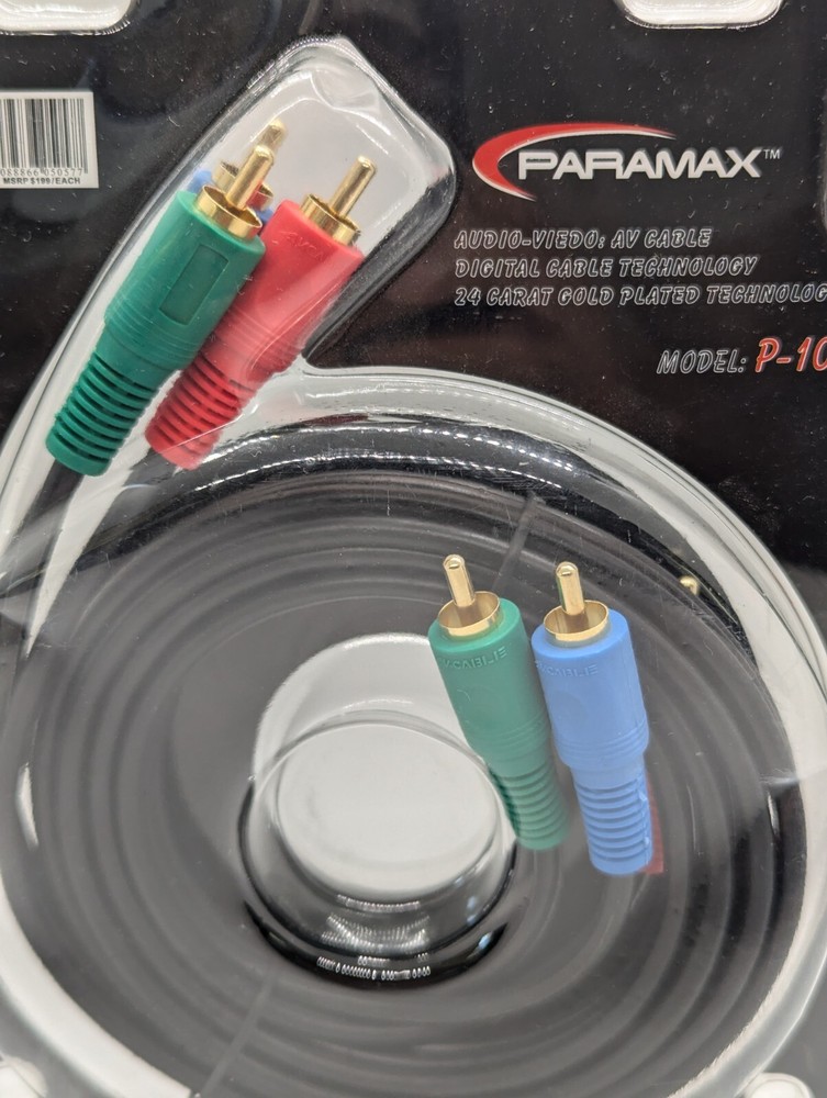Paramax P-101B AV Cables 24 Carat Gold Plated Technology - New