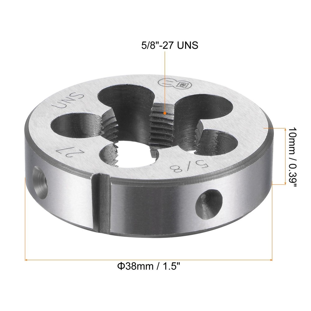 5/8"-27 UNS Alloy Tool Steel Machine Thread Round Threading Die Hand Tool
