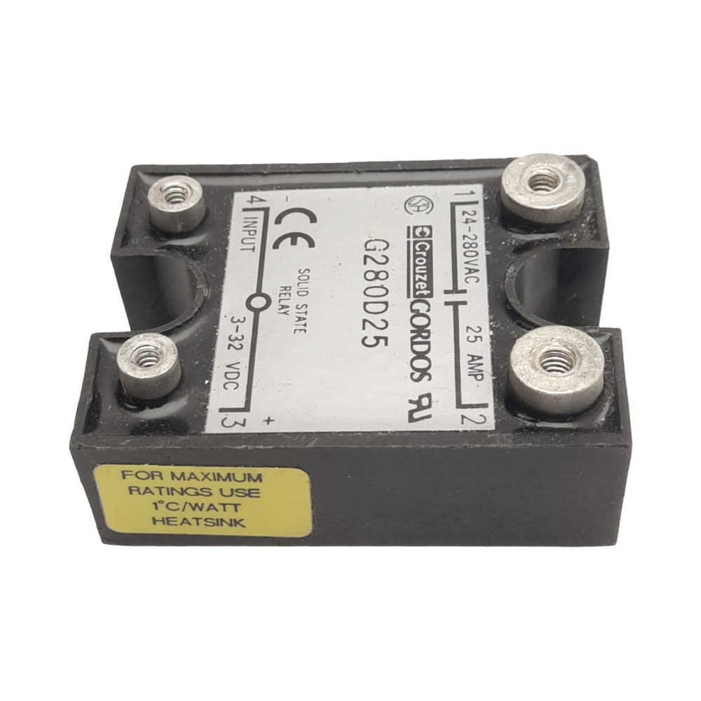Gordos G280D25 Solid State Relay, SPST-NO, 24-280VAC 25A Max, 3-32VDC Input