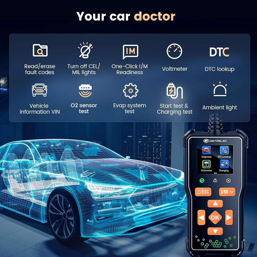 DT05 OBD2 Scanner Diagnostic Tool【Mini Size】, OBDⅡ/EOBD Scanner DT05-2 Black