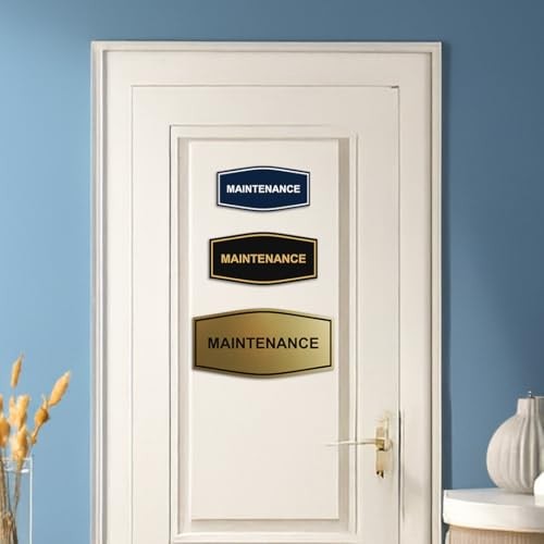 Fancy Maintenance Room Sign () - 3.5 x 7" - Medium (1 Pack) Brushed Silver