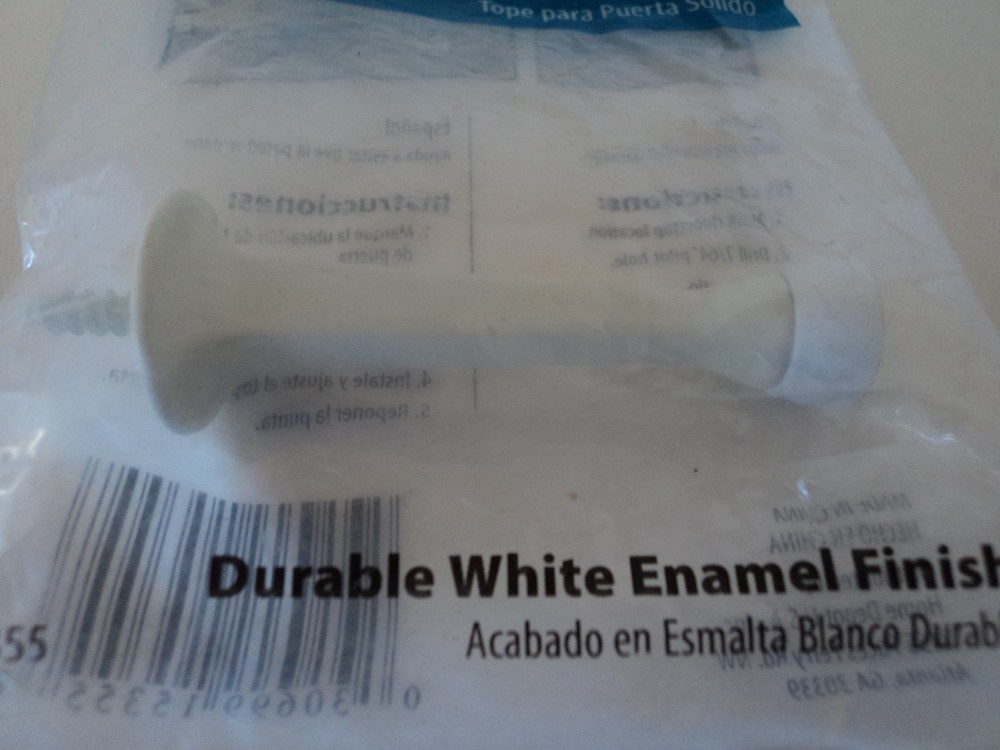 Everbilt Solid DOORSTOP Durable White Enamel FINISH NEW, Fast, Free Ship