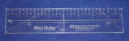 8" Mini Ruler --Template 3/8"- Clear Acrylic - Quilting/sewing